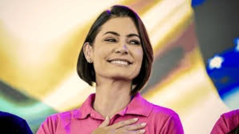 Na foto Michele Bolsonaro