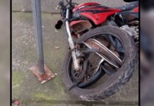Na foto, a ocorrência do motociclista que morreu em cachoeirinha