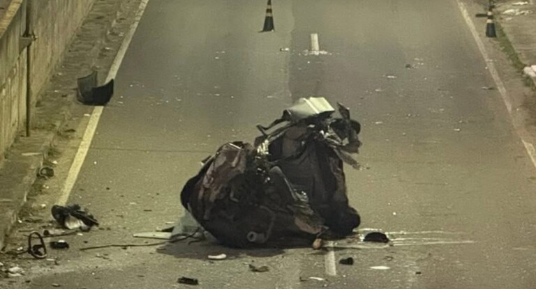 foto mostra o acidente na BR-116