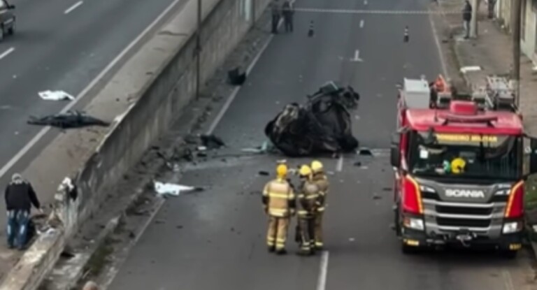 imagem mostra o grave acidente na br-116