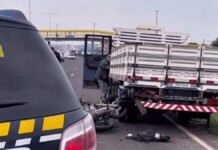 imagem do acidente na br-116 em são leopoldo