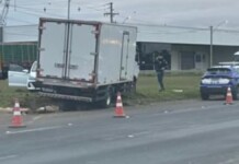 na foto, acidente na BR-386 em Nova Santa Rita