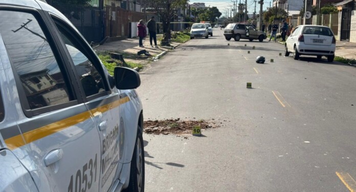 Foto mostra a ocorrência do acidente com morte em Canoas