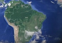 Na foto, o Brasil que será inabitavel de morar, de acordo com a Nasa