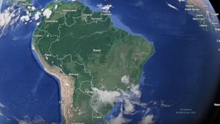 Na foto, o Brasil que será inabitavel de morar, de acordo com a Nasa