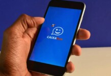 foto mostra aplicativo do caixa tem