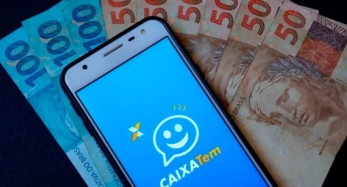 foto mostra aplicativo do caixa tem