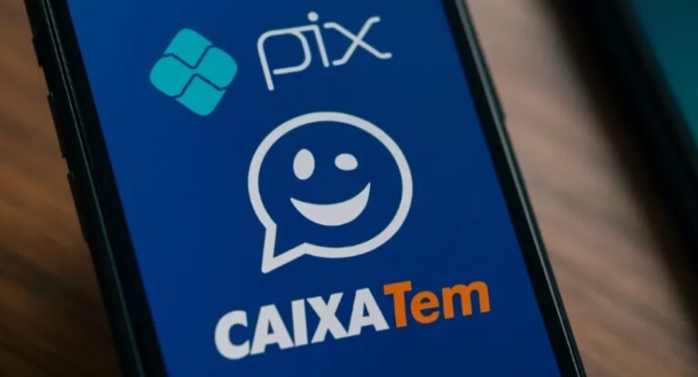 foto mostra logo do pix com o caixa tem