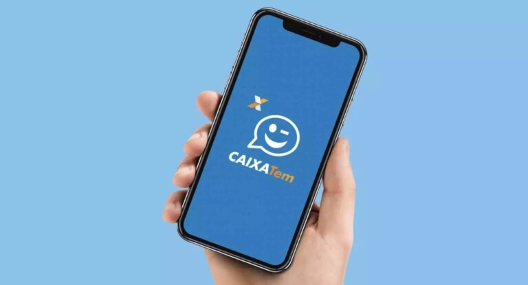 Aplicativo da Caixa Tem aberto no celular
