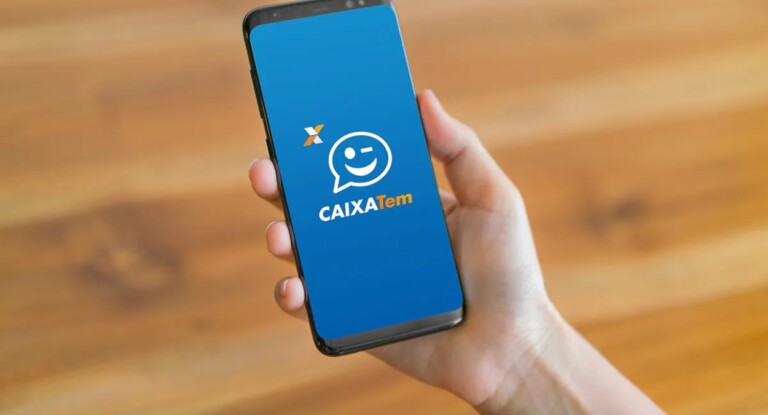 App do Caixa Tem aberto em um celular