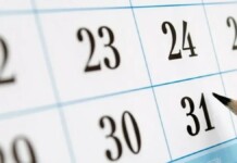 Imagem de calendário com lápis marcando data feriado