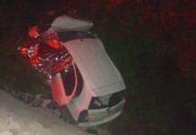 Na foto, o carro que o idoso morreu em acidente em São Valentim
