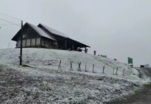 na foto, neve no Rio Grande do Sul