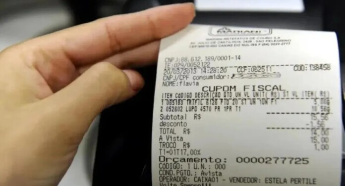 foto da nota fiscal gaúcha