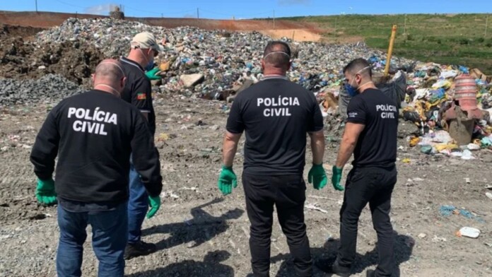 A Polícia Civil na ocorrência do crime da mala