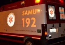 SAMU, na ocorrência do homeuque morreu atropelado em São Francisco de Paula