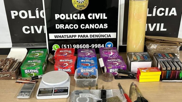 Produtos apreendidos em Operação Miragem em Canoas