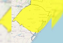 foto do alerta do Inmet ao Rio Grande do Sul