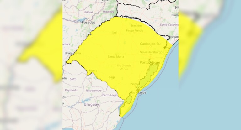 Alerta de Temporal: Inmet emite aviso de tempestade para o Rio Grande do Sul