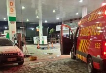 ocorrência do homem morto em posto de gasolina. (Foto: Corpo de Bombeiros de Marau / Divulgação)