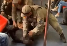 Imagem do homem preso na Trensurb em Canoas