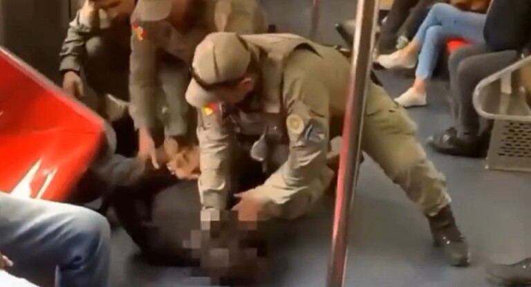 Imagem do homem preso na Trensurb em Canoas