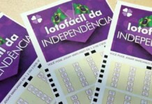 na foto, bilhetes da lotofácil da independência