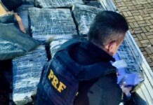 PRF na ocorrência dos traficantes presos na BR-386