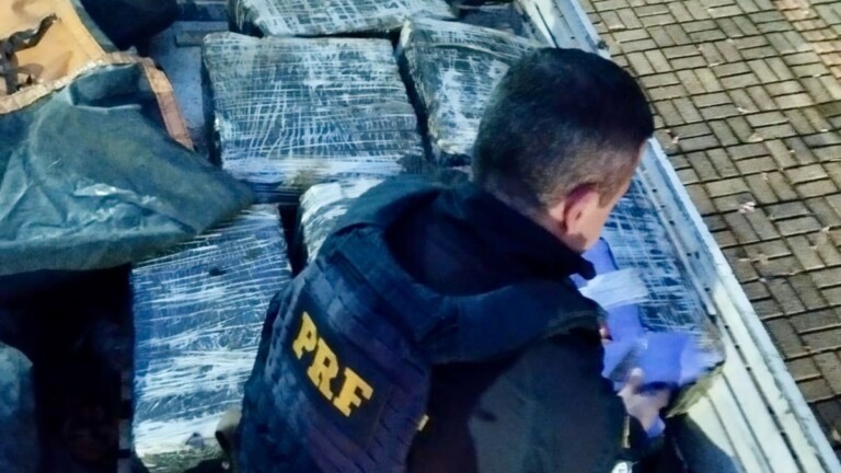 PRF na ocorrência dos traficantes presos na BR-386