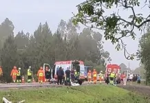 Jovem morre em acidente entre carro e ônibus acidente na RSC-287