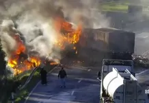 BR-386: acidente em Fontoura Xavier causa incêndio e bloqueia totalmente rodovia