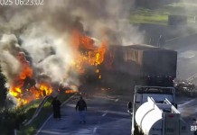 na foto, acidente na BR-386 em Fontoura Xavier