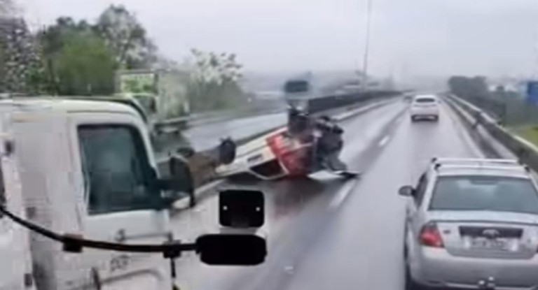 na foto, acidente BR-386 em Nova Santa Rita