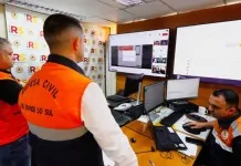 na foto, alerta máximo da defesa civil no rs