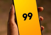 Foto mostra aplicativo da 99