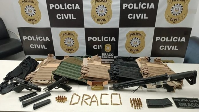as armas que foram apreendidas