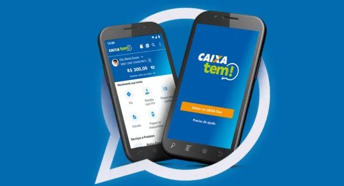 foto mostra o aplicativo do caixa tem
