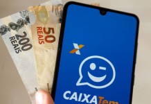 foto mostra aplicativo do caixa tem