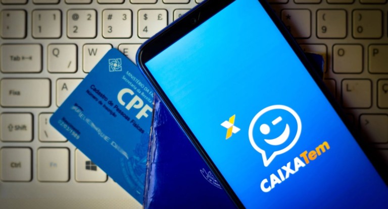 foto mostra o aplicativo do caixa tem