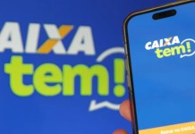foto mostra aplicativo do caixa tem