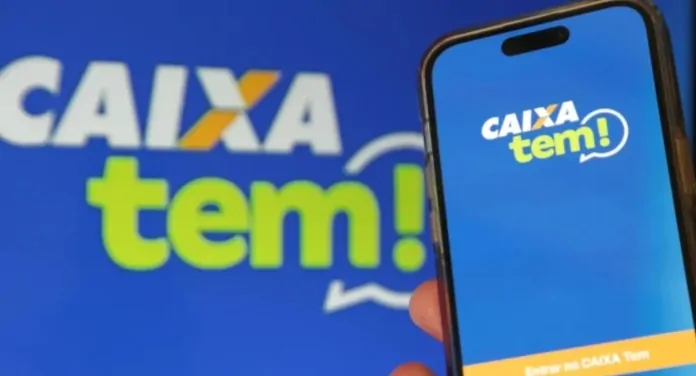 foto mostra aplicativo do caixa tem