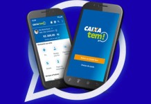 foto mostra aplicativo do caixa tem