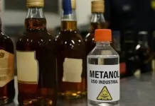 na foto, metanol com caso confirmado'