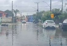 imagem mostra chuva forte em canoas