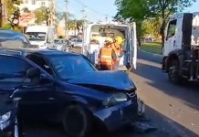 na foto, congestionamento em Canoas