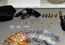 Criminoso é morto em confronto com a Brigada Militar os materiais apreendidos em Gravataí