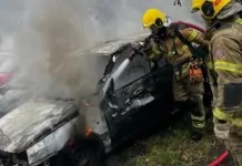 na foto, incendio em Nova Santa Rita