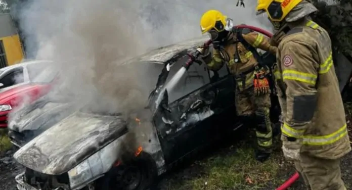 na foto, incendio em Nova Santa Rita