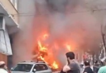 na foto, incendio Porto Alegre