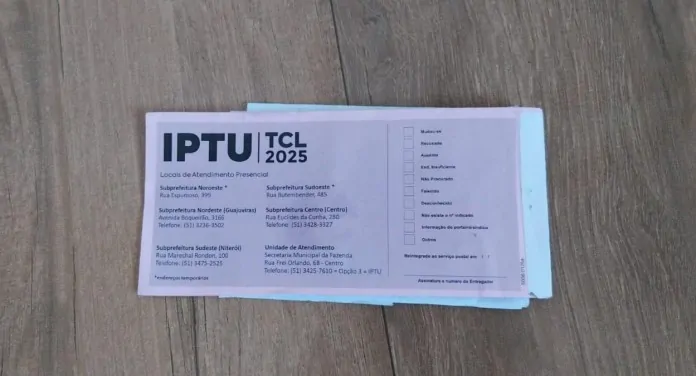 foto do iptu de canoas, que a partir de 2026 será digital